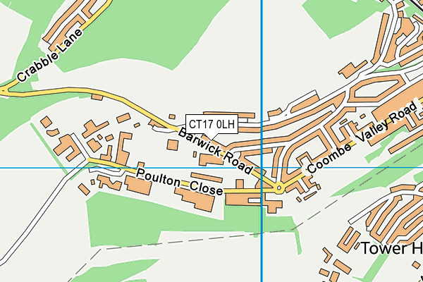 CT17 0LH map - OS VectorMap District (Ordnance Survey)