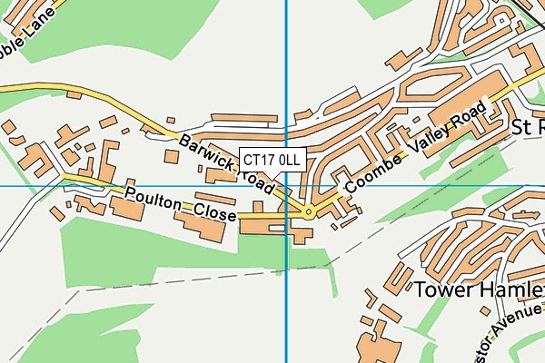 CT17 0LL map - OS VectorMap District (Ordnance Survey)