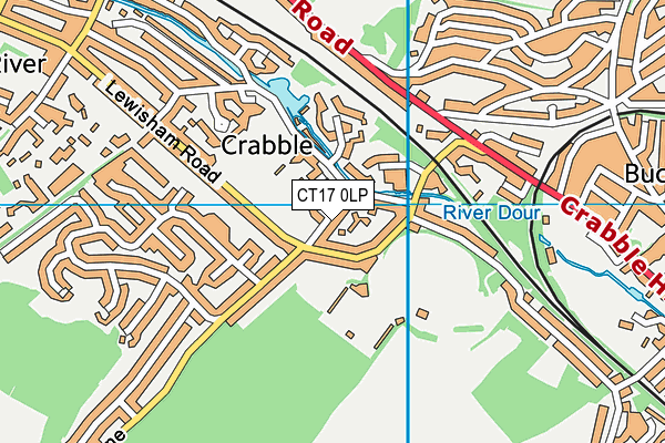 CT17 0LP map - OS VectorMap District (Ordnance Survey)