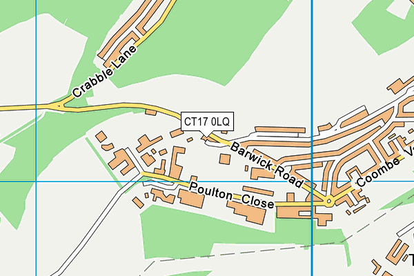 CT17 0LQ map - OS VectorMap District (Ordnance Survey)