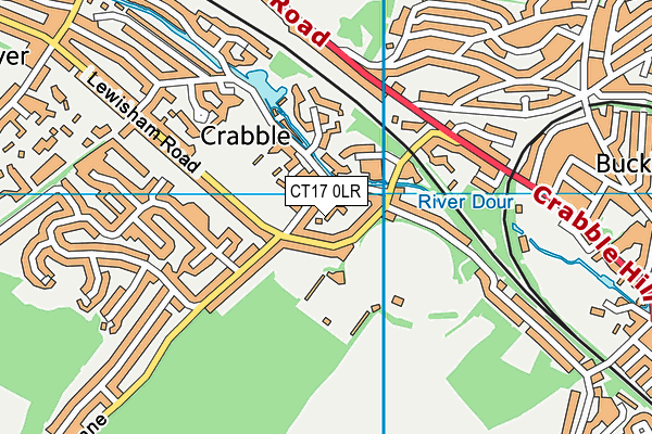 CT17 0LR map - OS VectorMap District (Ordnance Survey)