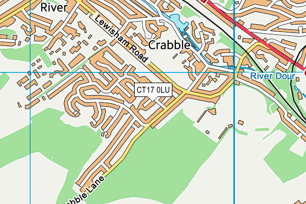 CT17 0LU map - OS VectorMap District (Ordnance Survey)