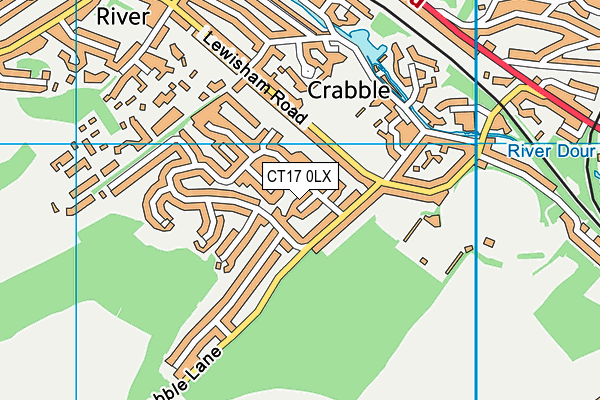 CT17 0LX map - OS VectorMap District (Ordnance Survey)