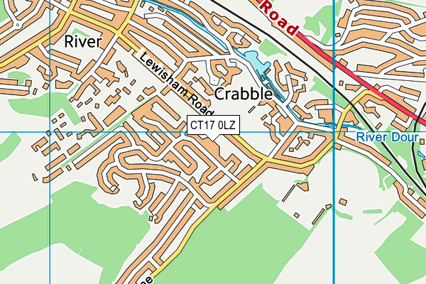 CT17 0LZ map - OS VectorMap District (Ordnance Survey)