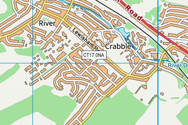 CT17 0NA map - OS VectorMap District (Ordnance Survey)