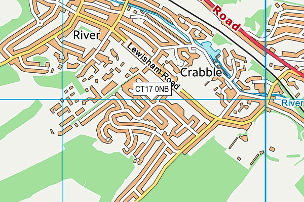 CT17 0NB map - OS VectorMap District (Ordnance Survey)