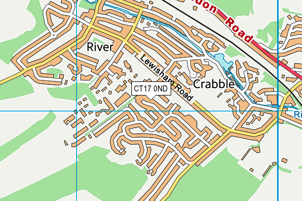 CT17 0ND map - OS VectorMap District (Ordnance Survey)