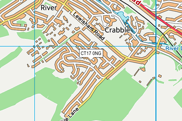 CT17 0NG map - OS VectorMap District (Ordnance Survey)