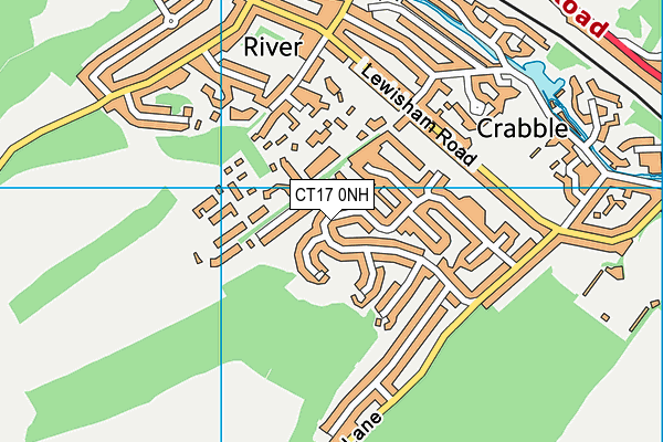 CT17 0NH map - OS VectorMap District (Ordnance Survey)