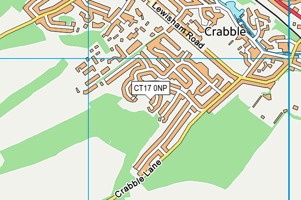 CT17 0NP map - OS VectorMap District (Ordnance Survey)
