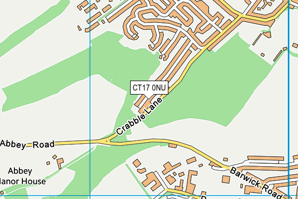 CT17 0NU map - OS VectorMap District (Ordnance Survey)