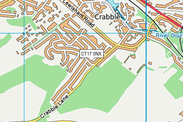 CT17 0NX map - OS VectorMap District (Ordnance Survey)