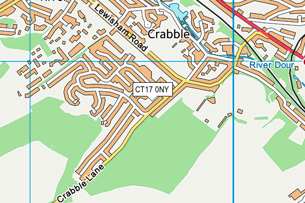 CT17 0NY map - OS VectorMap District (Ordnance Survey)