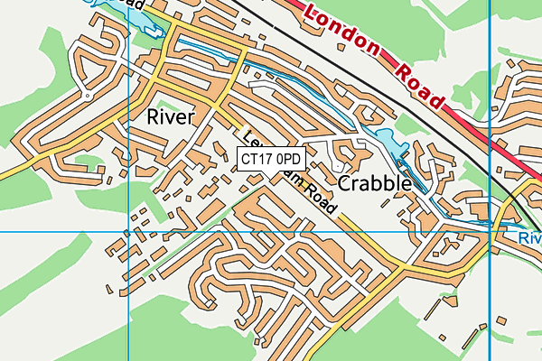 CT17 0PD map - OS VectorMap District (Ordnance Survey)