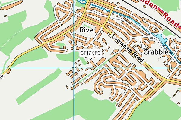 CT17 0PG map - OS VectorMap District (Ordnance Survey)