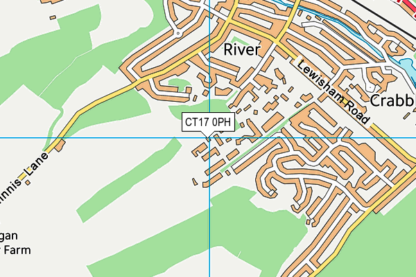 CT17 0PH map - OS VectorMap District (Ordnance Survey)