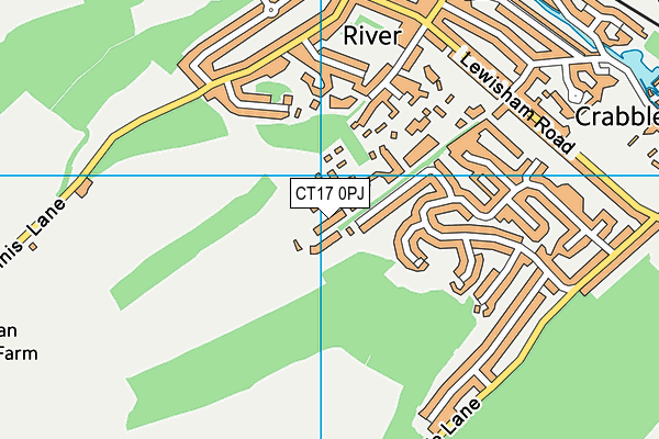 CT17 0PJ map - OS VectorMap District (Ordnance Survey)