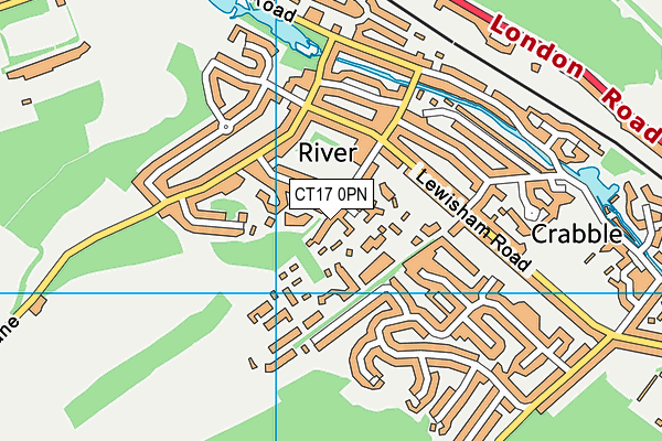 CT17 0PN map - OS VectorMap District (Ordnance Survey)