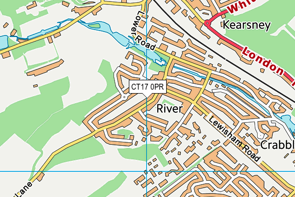 CT17 0PR map - OS VectorMap District (Ordnance Survey)