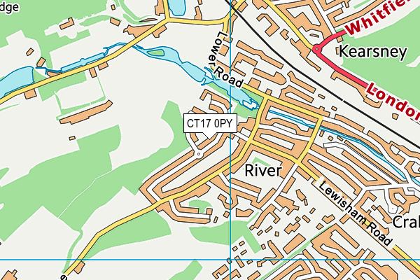 CT17 0PY map - OS VectorMap District (Ordnance Survey)
