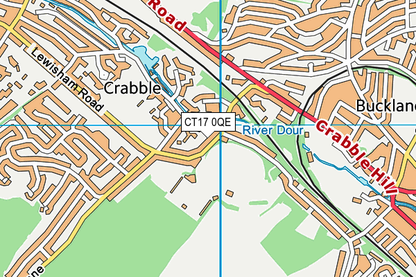 Dover Athletic Fc (Crabble Athletic Ground) map (CT17 0QE) - OS VectorMap District (Ordnance Survey)