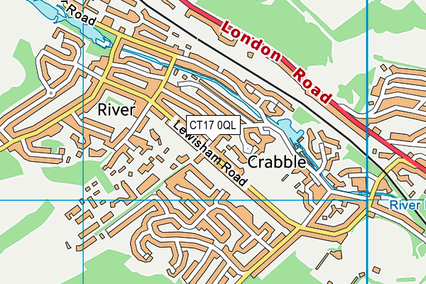 CT17 0QL map - OS VectorMap District (Ordnance Survey)