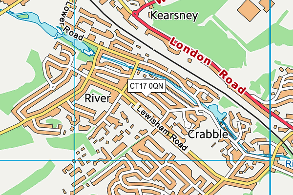 CT17 0QN map - OS VectorMap District (Ordnance Survey)