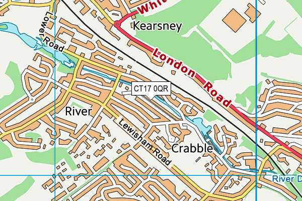 CT17 0QR map - OS VectorMap District (Ordnance Survey)