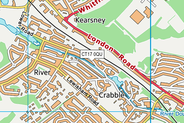 CT17 0QU map - OS VectorMap District (Ordnance Survey)