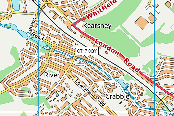 CT17 0QY map - OS VectorMap District (Ordnance Survey)