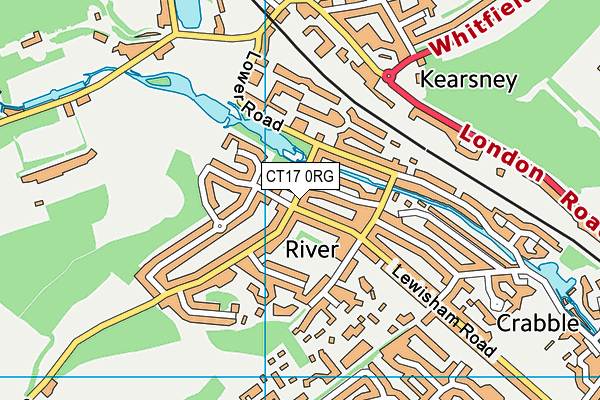 CT17 0RG map - OS VectorMap District (Ordnance Survey)