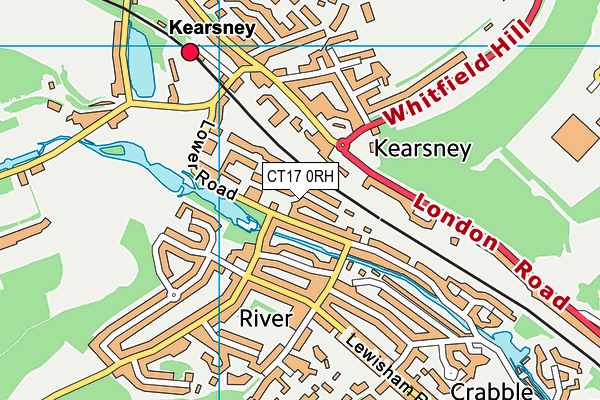 CT17 0RH map - OS VectorMap District (Ordnance Survey)