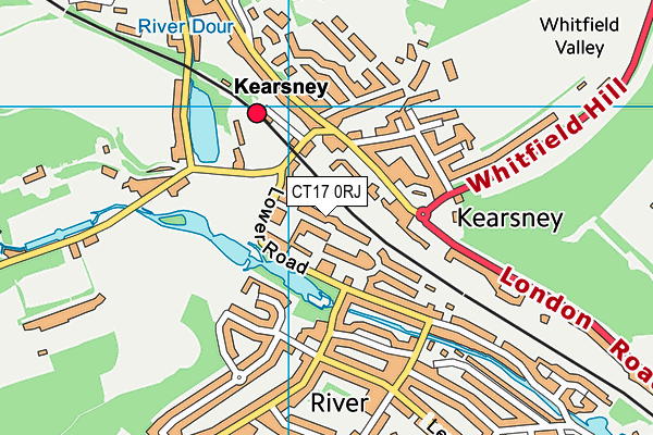 CT17 0RJ map - OS VectorMap District (Ordnance Survey)