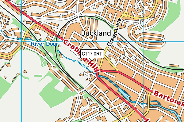 CT17 0RT map - OS VectorMap District (Ordnance Survey)