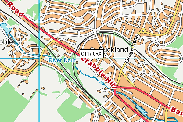 CT17 0RX map - OS VectorMap District (Ordnance Survey)