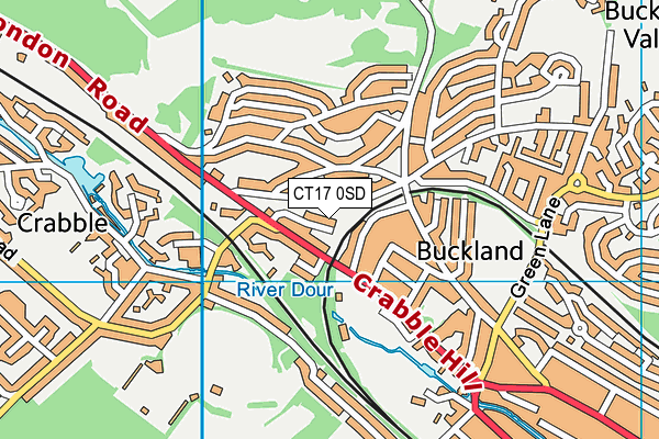 CT17 0SD map - OS VectorMap District (Ordnance Survey)