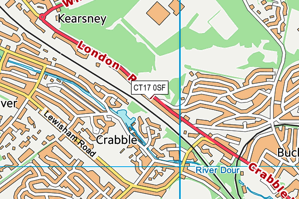 CT17 0SF map - OS VectorMap District (Ordnance Survey)