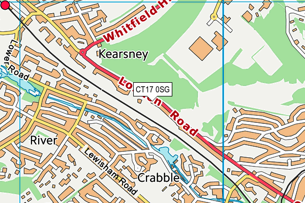 CT17 0SG map - OS VectorMap District (Ordnance Survey)