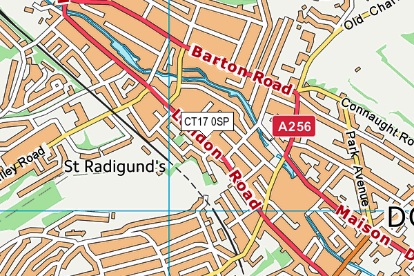 CT17 0SP map - OS VectorMap District (Ordnance Survey)