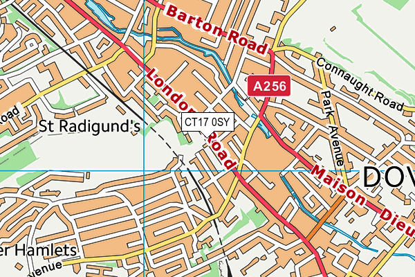 CT17 0SY map - OS VectorMap District (Ordnance Survey)