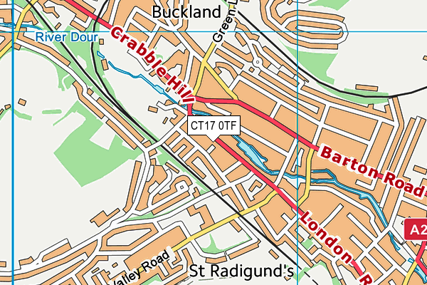 CT17 0TF map - OS VectorMap District (Ordnance Survey)