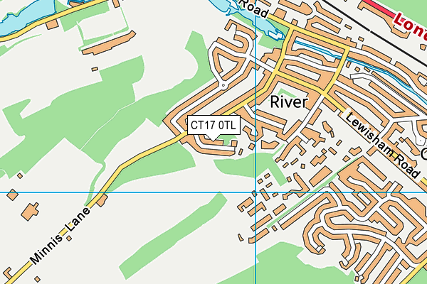 CT17 0TL map - OS VectorMap District (Ordnance Survey)