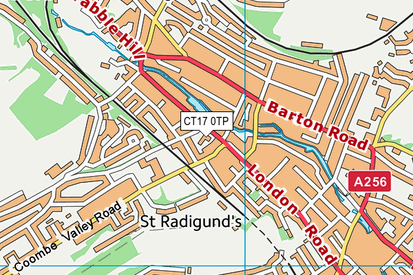 CT17 0TP map - OS VectorMap District (Ordnance Survey)