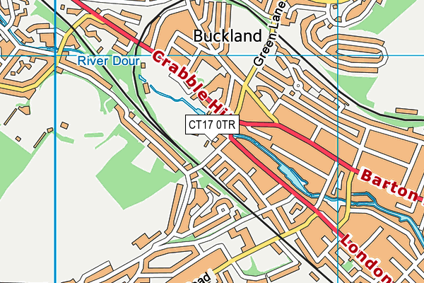 CT17 0TR map - OS VectorMap District (Ordnance Survey)