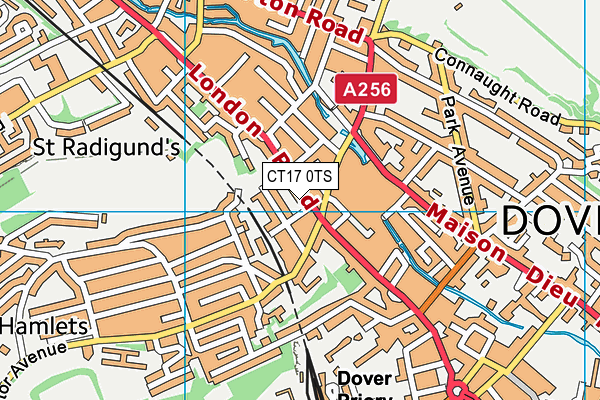 CT17 0TS map - OS VectorMap District (Ordnance Survey)