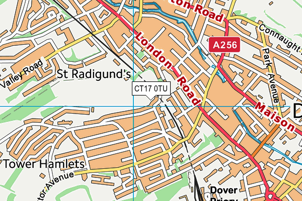 CT17 0TU map - OS VectorMap District (Ordnance Survey)