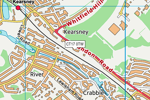 CT17 0TW map - OS VectorMap District (Ordnance Survey)