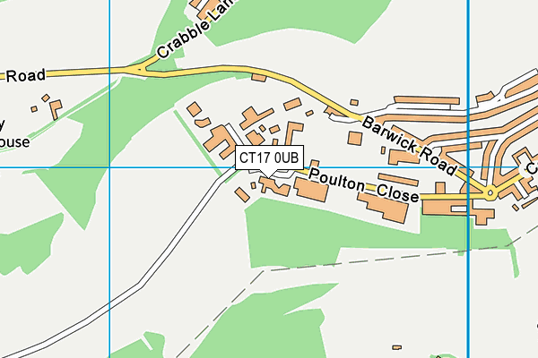 CT17 0UB map - OS VectorMap District (Ordnance Survey)