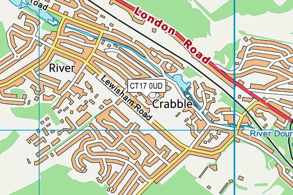 CT17 0UD map - OS VectorMap District (Ordnance Survey)