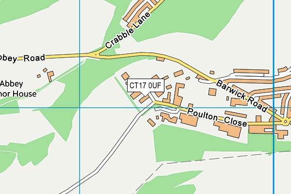 CT17 0UF map - OS VectorMap District (Ordnance Survey)